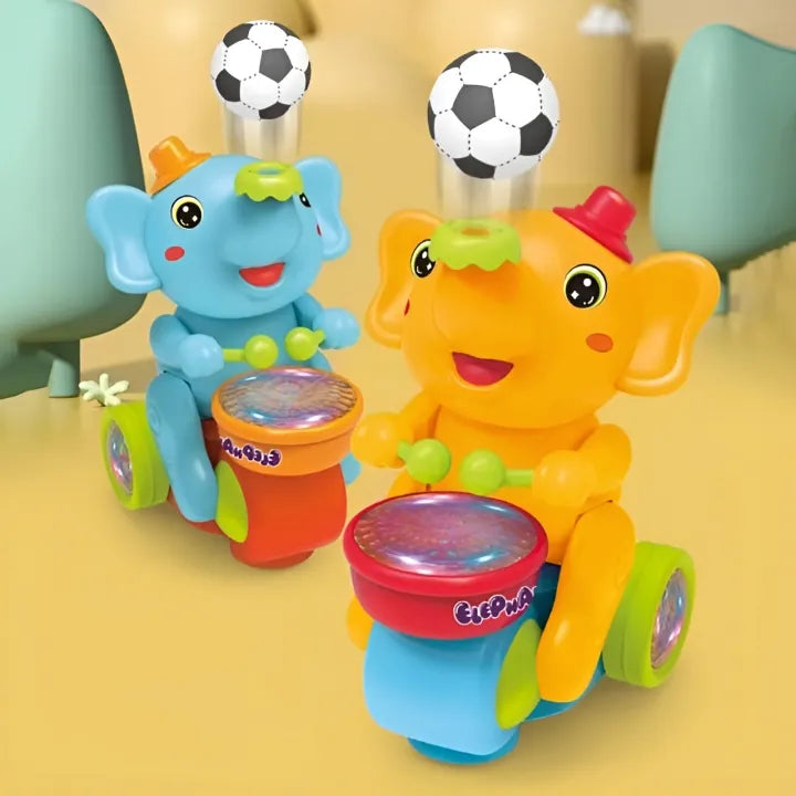 Musical Walking Elephant! Drums, Lights, & Blowing Balls – Fun for Kids! Walking Drummer Elephant! Blows Balls, Lights Up & Plays Music! Best Gift For Toddlers – Boys & Girls