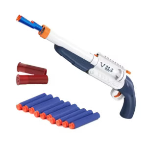 Kids EVA Soft Dart Toy Gun Rifle Shotgun Manual Ejection Double Barrel Foam Darts Shell Throwing Rifle Gun