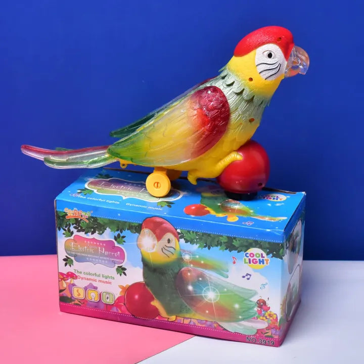 Parrot Model Toy Automatic Colorful Lighting Music Original Sound Battery Operated for Kids