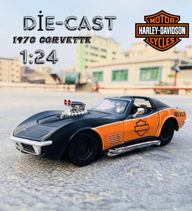 1/24 Maisto Diecast 1970 Harley-Davidson Corvette