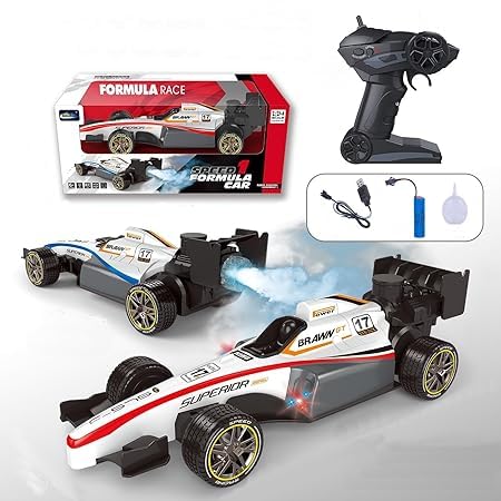 ABS 1:14 Scale Remote Control F1 Racing Car High Speed RC Booster Spray Formula 1 Car for Kids with Flash Light & Rechargeable Battery