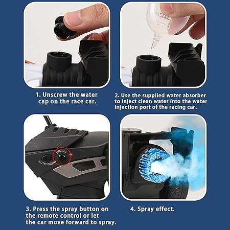 ABS 1:14 Scale Remote Control F1 Racing Car High Speed RC Booster Spray Formula 1 Car for Kids with Flash Light & Rechargeable Battery