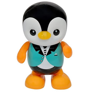 Chords Dancing Penguin Toy Robot with Lightning Swinging Arms in Suit and Music for Kids