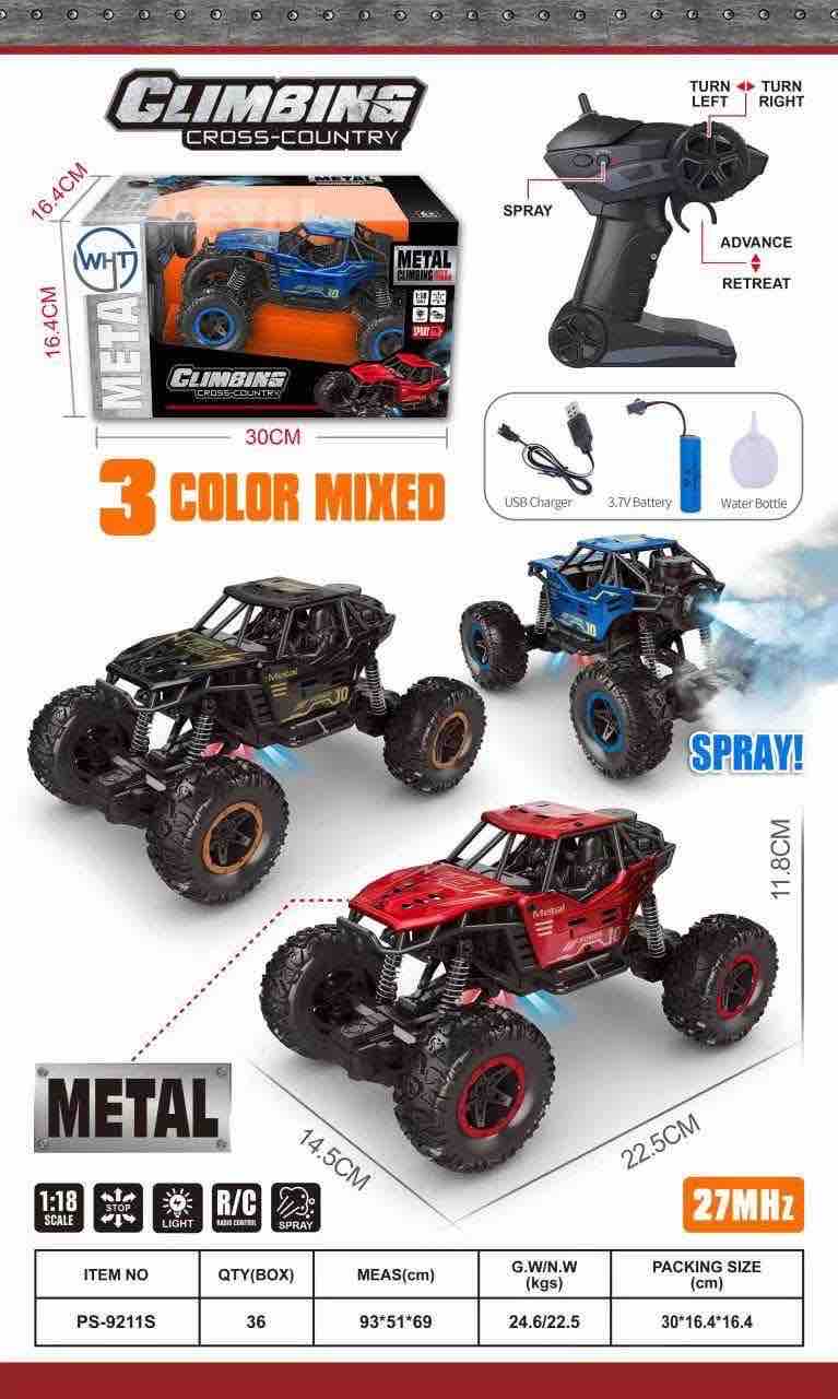 Climbing Metal Monster truck with smoke